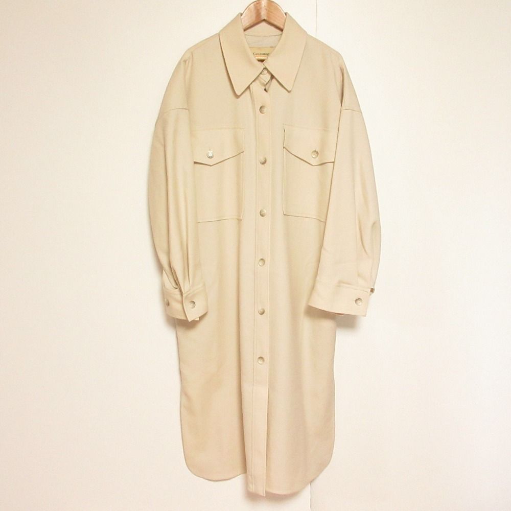 美品 Curensology カレンソロジー ドライウールツイルロングブルゾン
