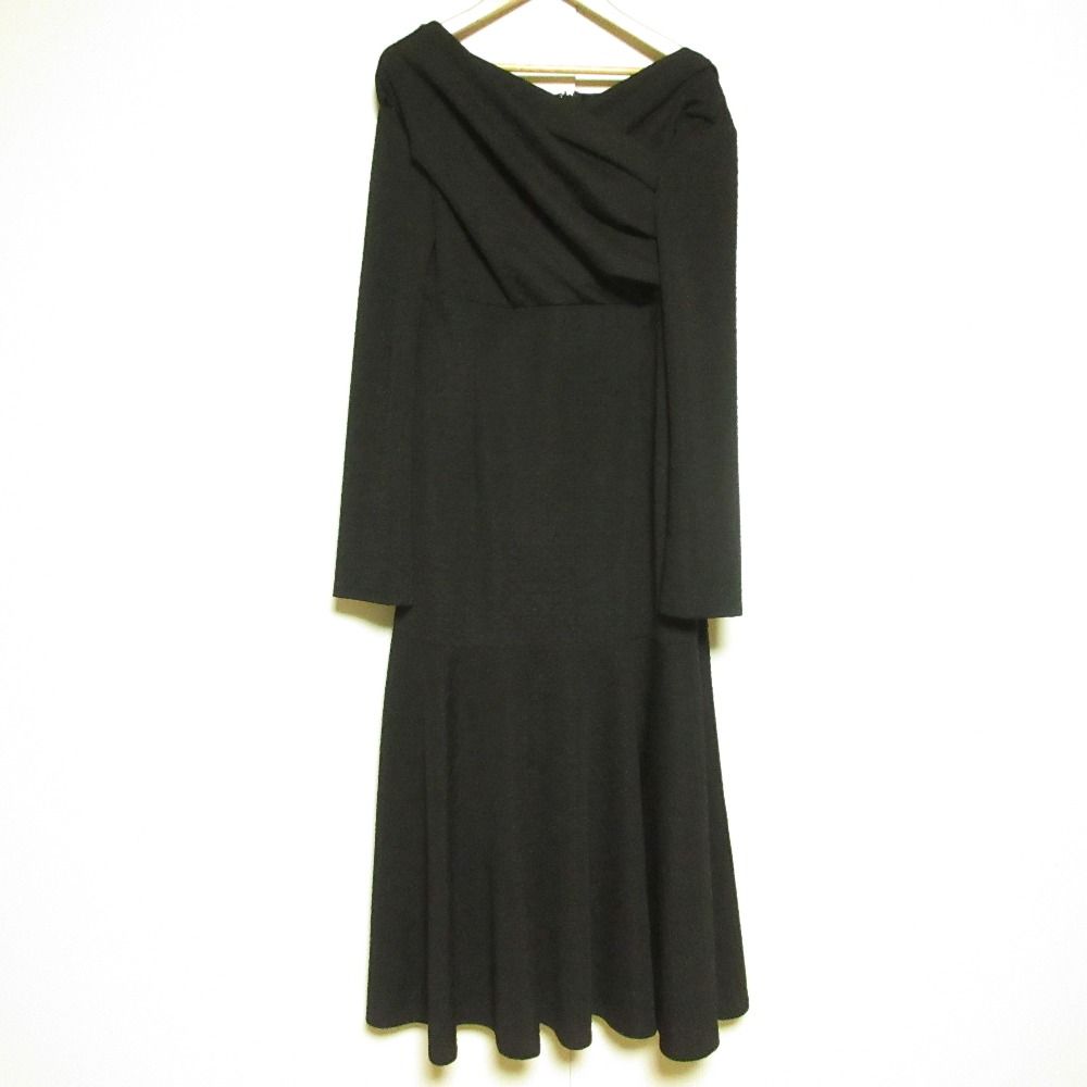 美品 24AW CELFORD セルフォード マテリアルカシュクールワンピース サイズ38 ブラック レディース 古着 中古 USED