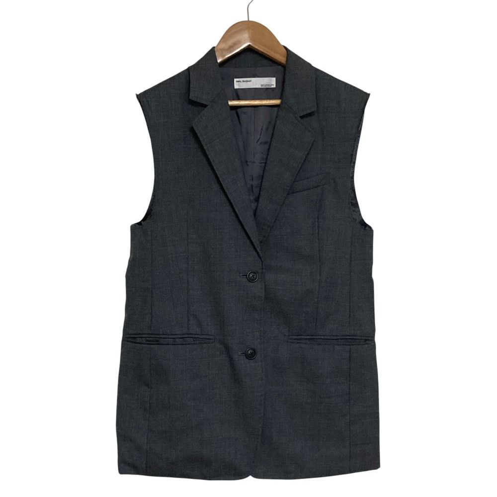 美品 23SS L'Appartement アパルトモン ドゥーズィエムクラス Masculine Vest テーラードカラー ベスト ジレ グレー レディース 古着 中古 USED