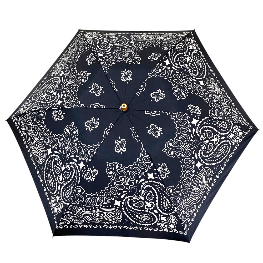 新品同様 manipuri マニプリ ペイズリー柄 晴雨兼用 折りたたみ傘 アンブレラ ネイビー レディース 古着 中古 USED