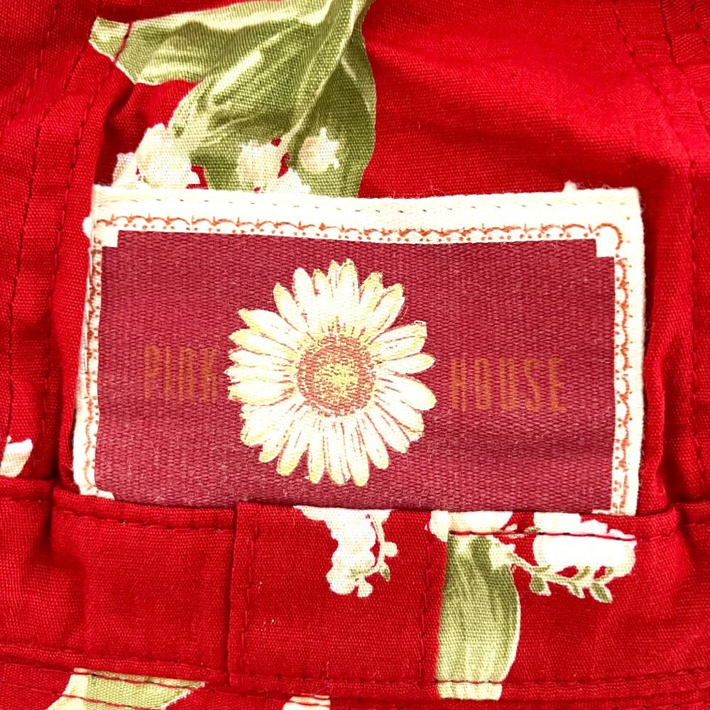 美品 PINK HOUSE ピンクハウス デイジー柄 バケットハット 帽子 レッド