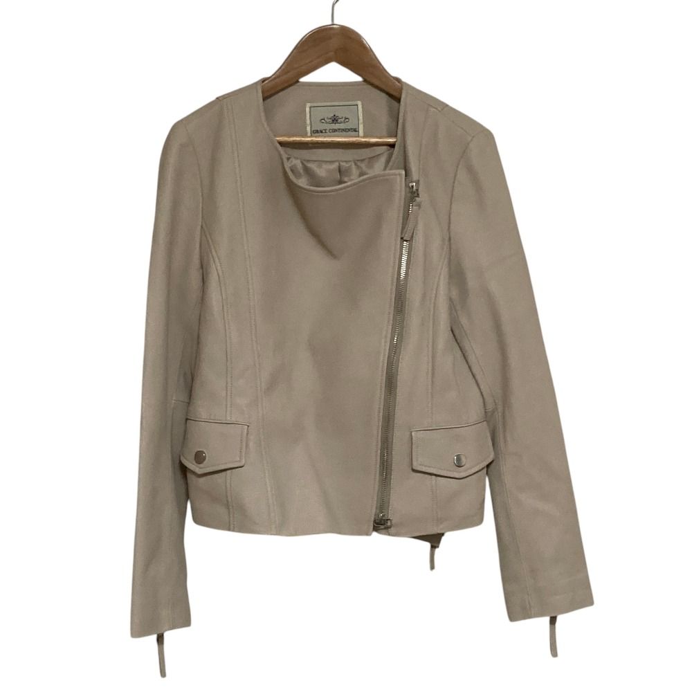 美品 23AW GRACE CONTINENTAL グレースコンチネンタル ジップライダースジャケット サイズ38 ベージュ レディース 古着 中古 USED