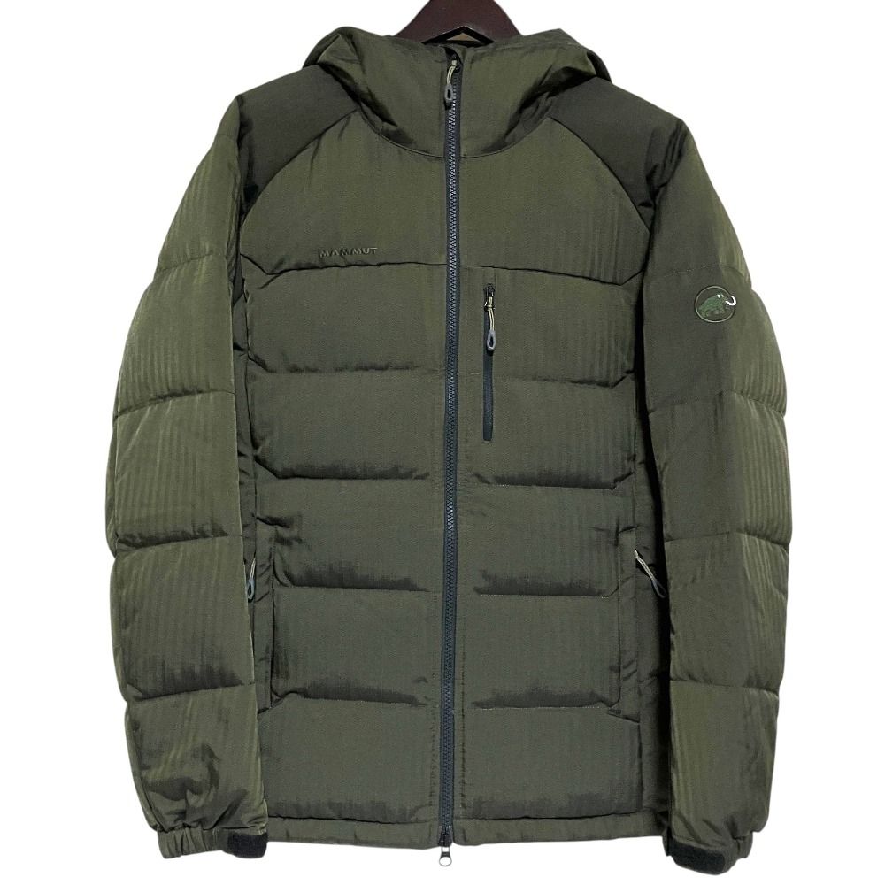 美品 MAMMUT マムート ジップアップ フーディー ダウンジャケット 1013-00690 サイズL 165/92A カーキ レディース 古着 中古 USED