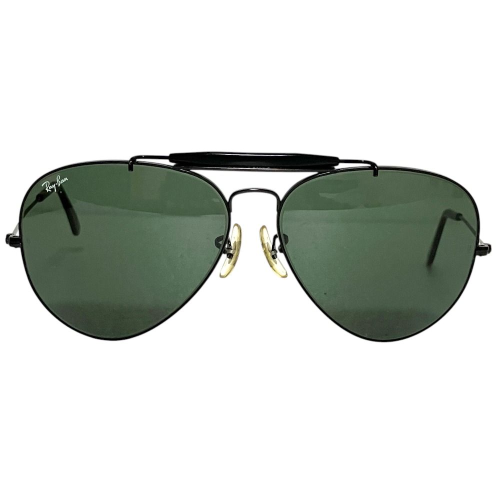 Ray-ban レイバン ヴィンテージ B&L ボシュロム 度なし アウトドアーズマン ティアドロップ サングラス 62□14 ブラックフレーム メンズ 古着 中古 USED
