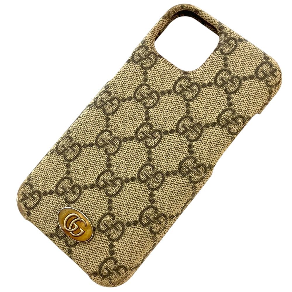 GUCCI グッチ GGスプリーム iPhone14 対応 スマートフォンケース 753609 ベージュ メンズ レディース 古着 中古 USED