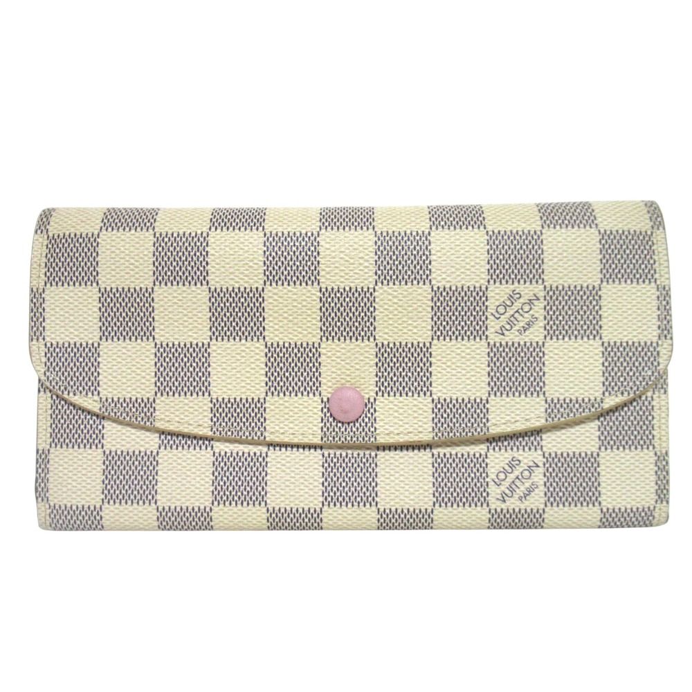 良品 LOUIS VUITTON ルイヴィトン ポルトフォイユ エミリー ダミエアズール ロングウォレット 長財布 N41625 ローズバレリーヌボタン レディース 古着 中古 USED