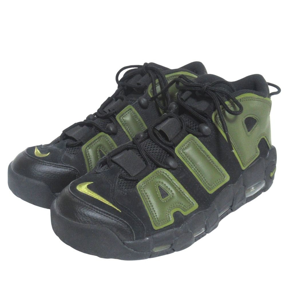 新品同様 NIKE ナイキ More Uptempo 96 モアアップテンポ スニーカー シューズ DH8011-001 28.5cm US10.5 ブラック カーキグリーン メンズ 古着 中古 USED