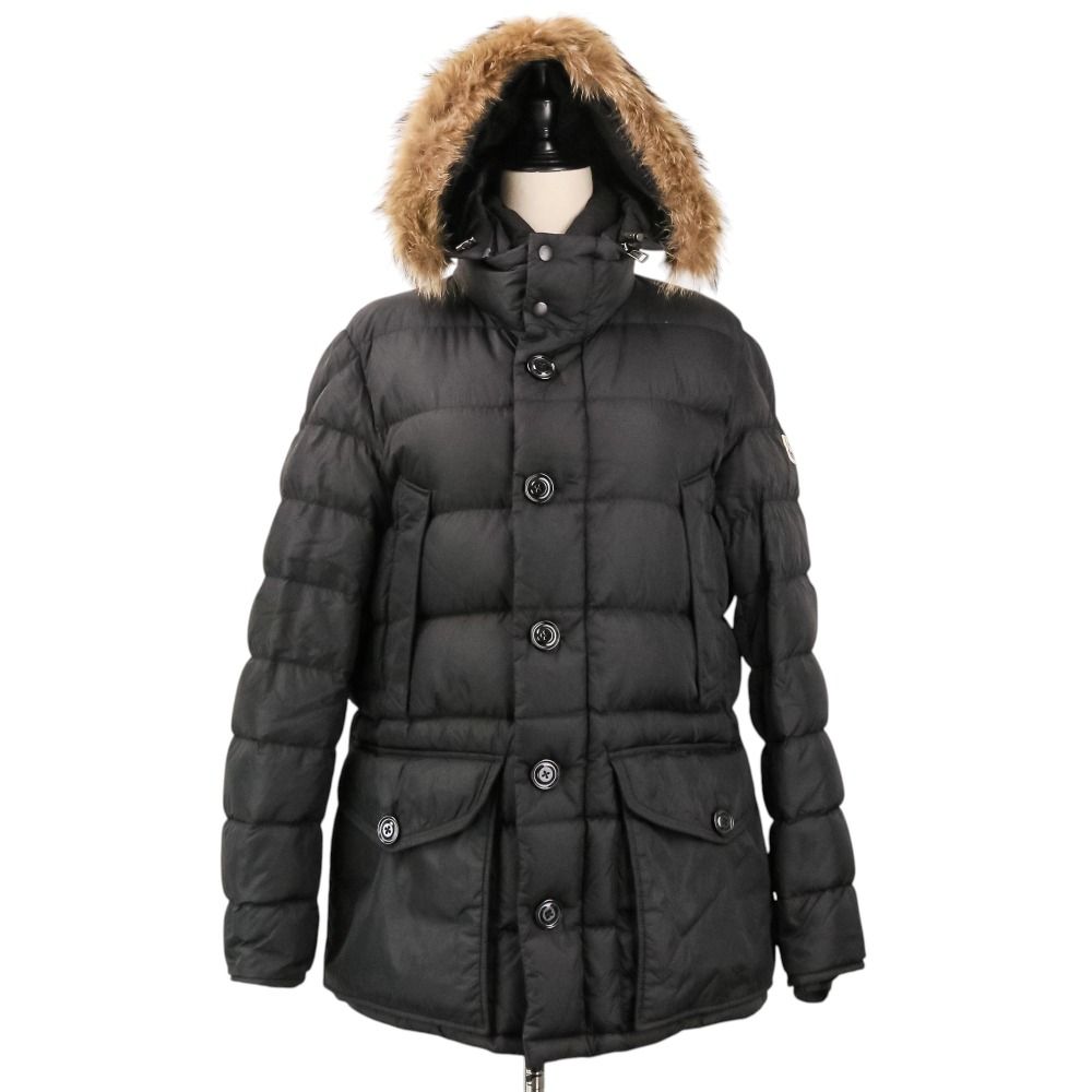 美品 MONCLER モンクレール CLUNY ダウンジャケット ブルゾン サイズ3 ブラック メンズ 古着 中古 USED