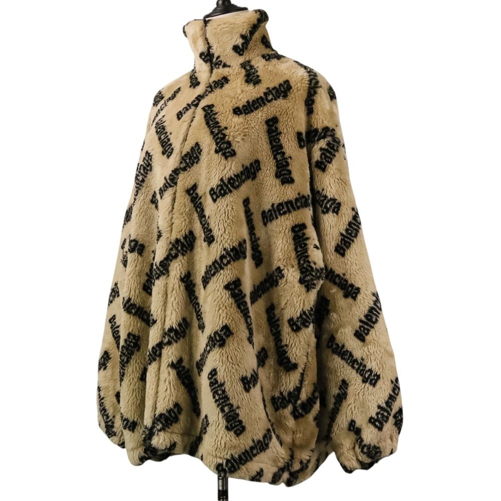 じょーじこーた　BALENCIAGA バレンシアガ 20AW ジャケット 美品 BALENCIAGA バレンシアガ ロゴ総柄ジップアップボアフリース