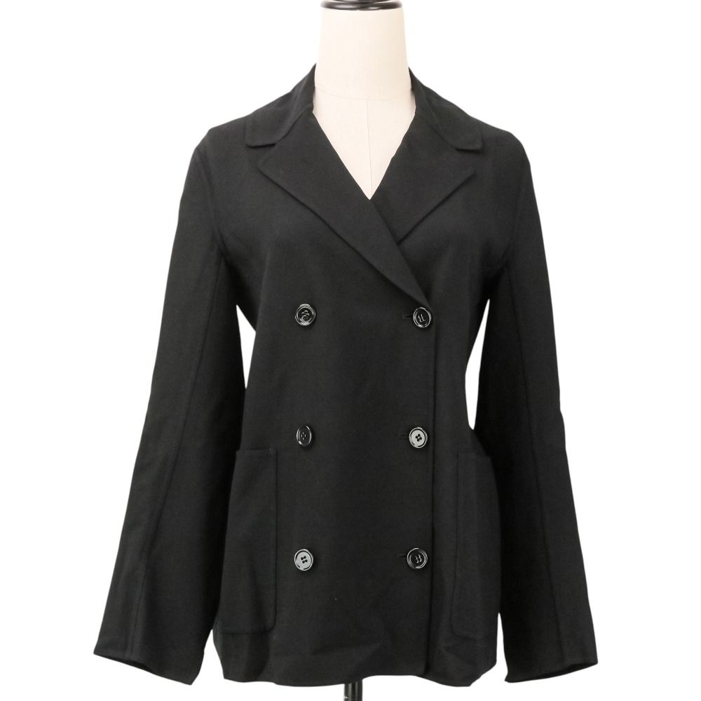 未使用 26SS 'S Max Mara エスマックスマーラ SMM FIORE ストレッチ ダブルブレスト ブレザー テーラードジャケット 42 ブラック レディース 古着 中古 USED