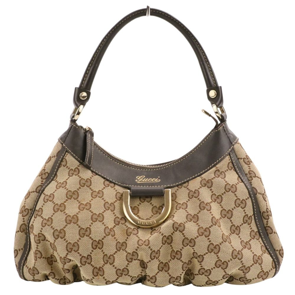 良品 GUCCI グッチ アビーライン GGキャンバス ショルダーバッグ ハンドバッグ 190525 ベージュ レディース 古着 中古 USED