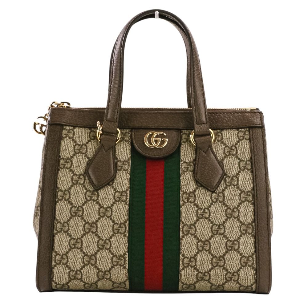 美品 GUCCI グッチ オフディア スモール シェリーライン 2way トートバッグ ショルダーバッグ 547551 ベージュ ブラウン レディース 古着 中古 USED