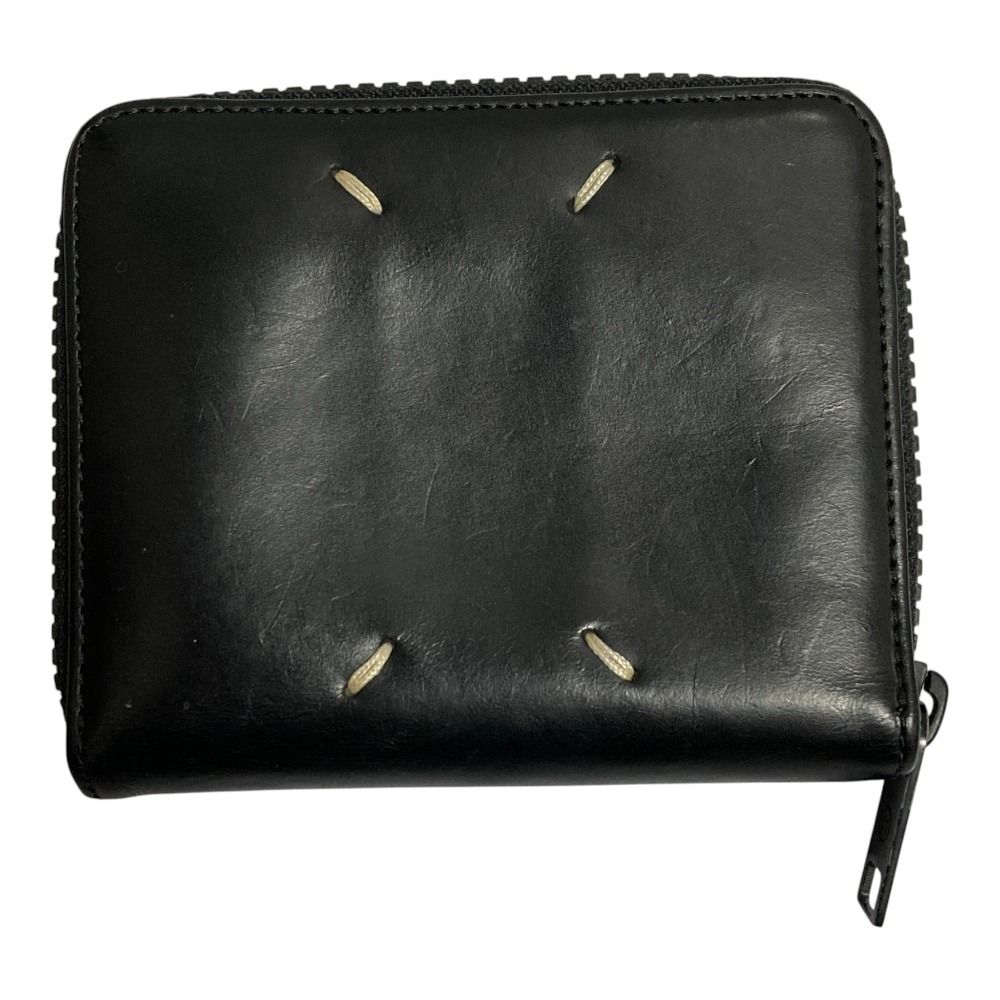 良品 Maison Margiela メゾンマルジェラ 4ステッチ コンパクトウォレット S55UI0197 ブラック メンズ レディース 古着 中古 USED