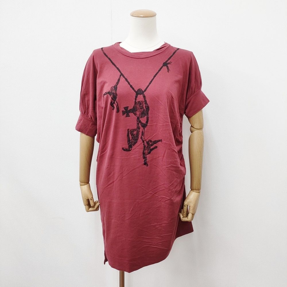 ヴィヴィアンウエストウッド レッドレーベル 変形チュニック インナー付 2 Vivienne Westwood Red Label CHOICE 変形 ギャザーTシャツ チュニック