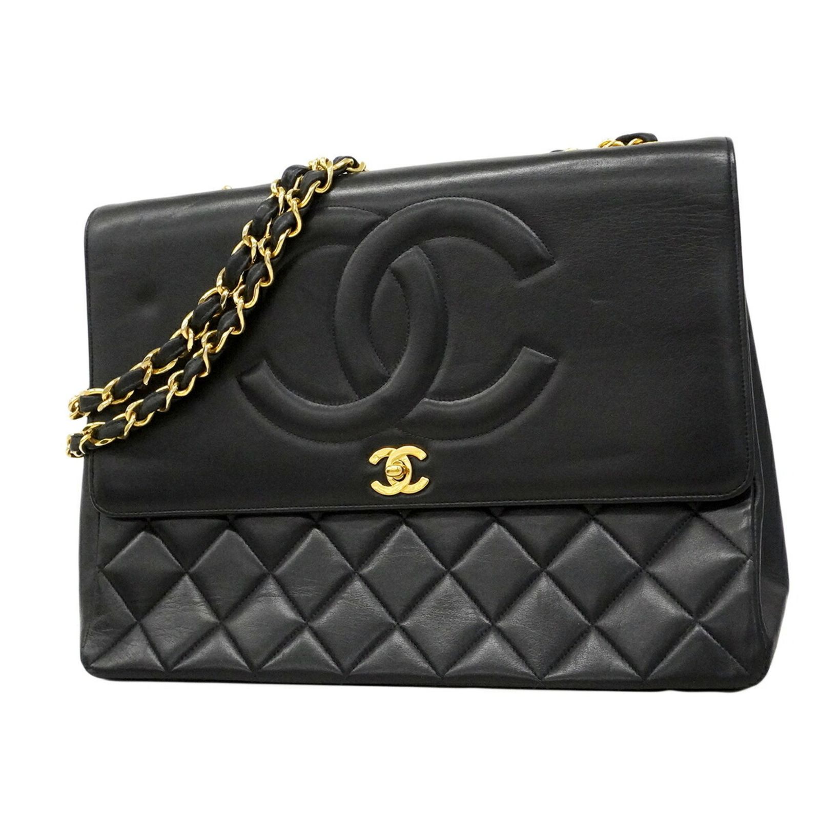 シャネル(Chanel) シャネル ショルダーバッグ デカマトラッセ ラムスキン ブラック レディース