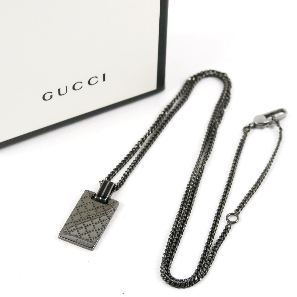 【美品】GUCCI グッチ ネックレス クローム系 Aｇ925刻印 ブランドアクセサリー【GF38】