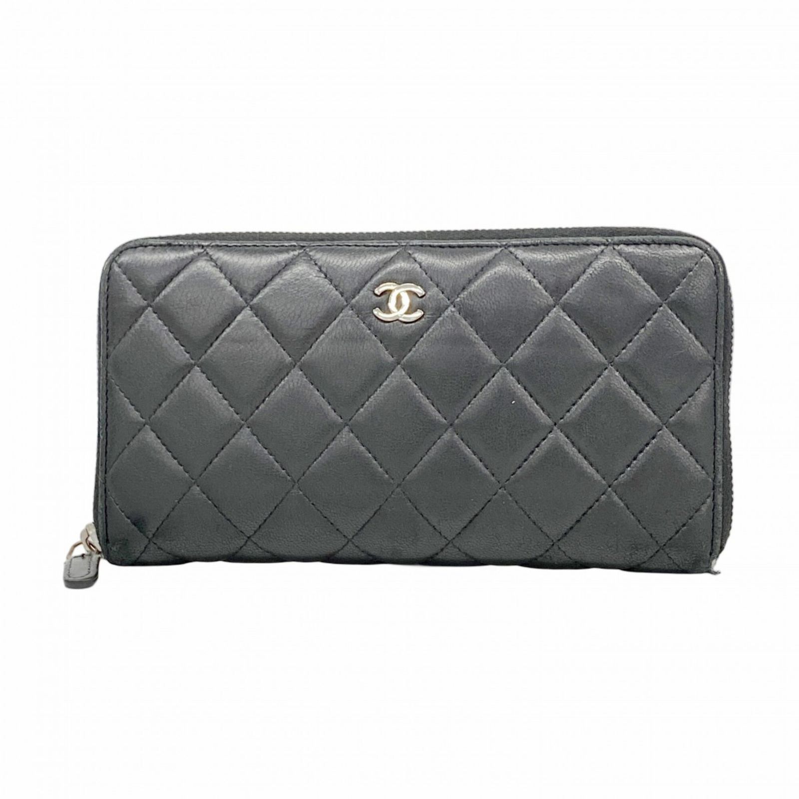 シャネル(Chanel) シャネル 長財布 マトラッセ ラムスキン ブラック レディース