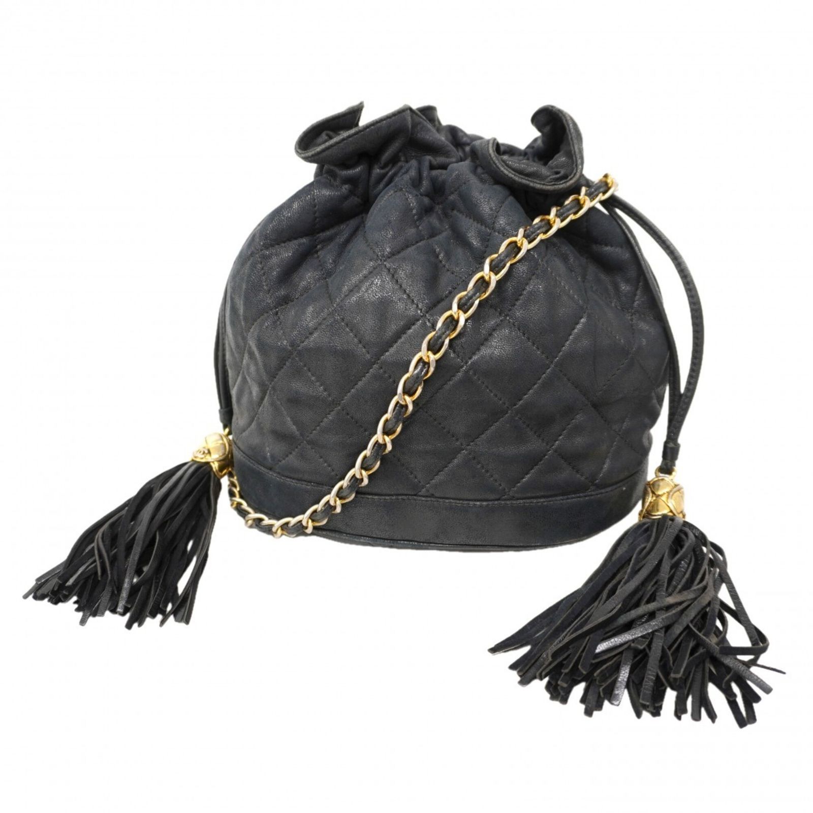 シャネル(Chanel) シャネル ショルダーバッグ マトラッセ チェーンショルダー ラムスキン ブラック レディース