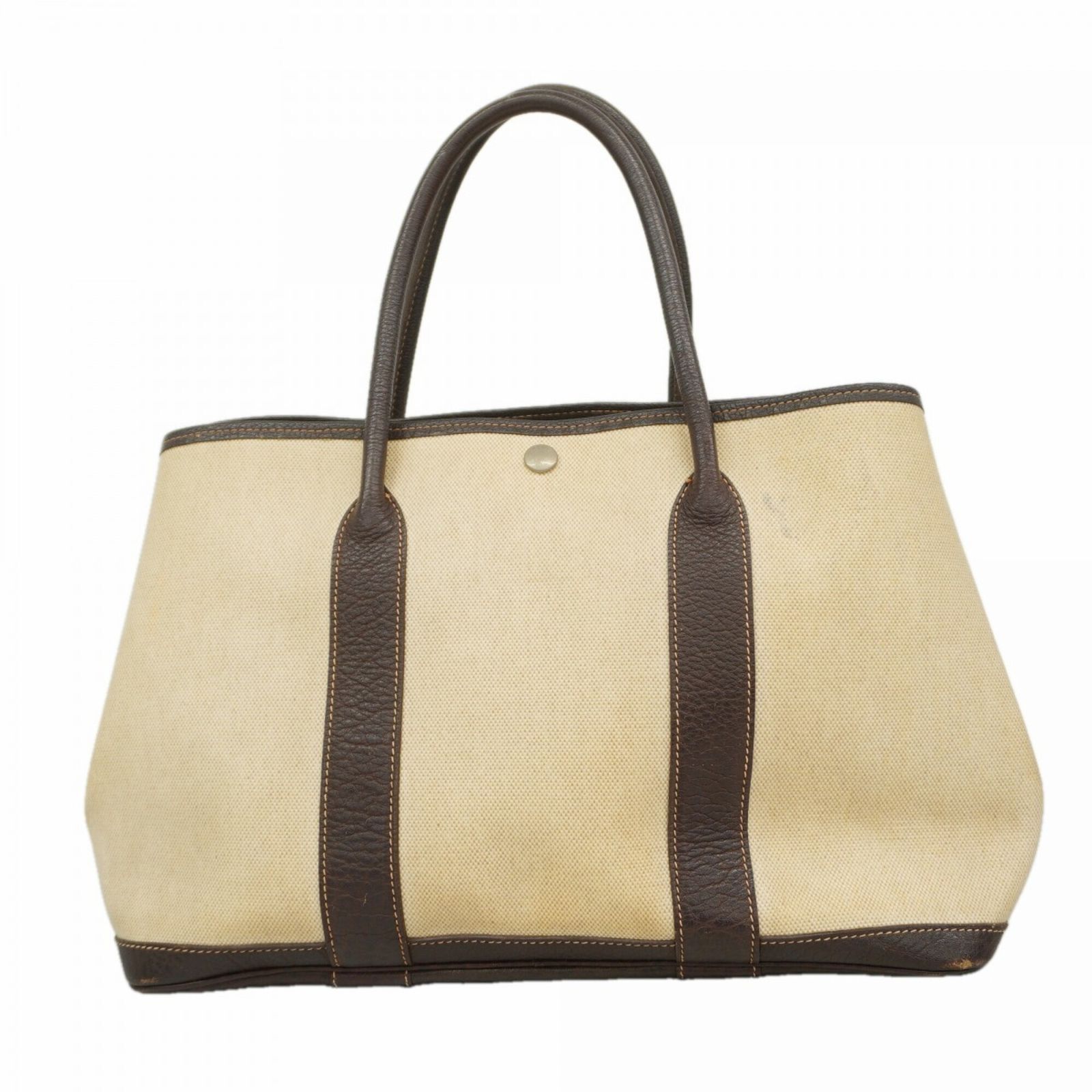 エルメス(Hermes) エルメス トートバッグ ガーデンMM トワルアッシュ ブラウン □F刻印レディース