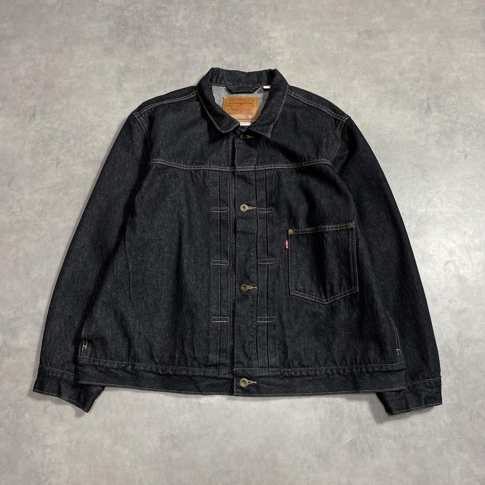 GQ5761◇LEVIS : PREMIUM TYPE I TRUCKER◇XXL◇005Z7-0000 BLACK