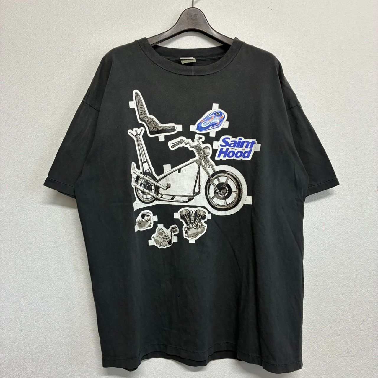 SAINT Mxxxxxx NEIGHBORHOOD SAINT HOOD セントマイケル ネイバーフッド コラボ 黒 ブラック グレー 半袖 Tシャツ トップス メンズ レディース XXLサイズ 美品 11
