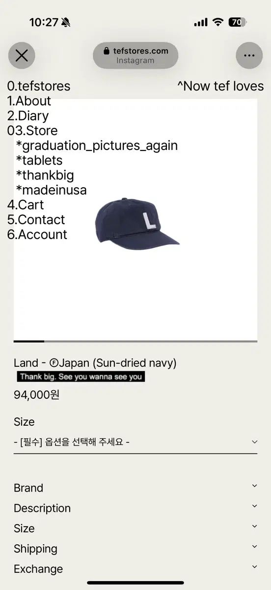 テフストアーズ tefstores Lサイズ 新品