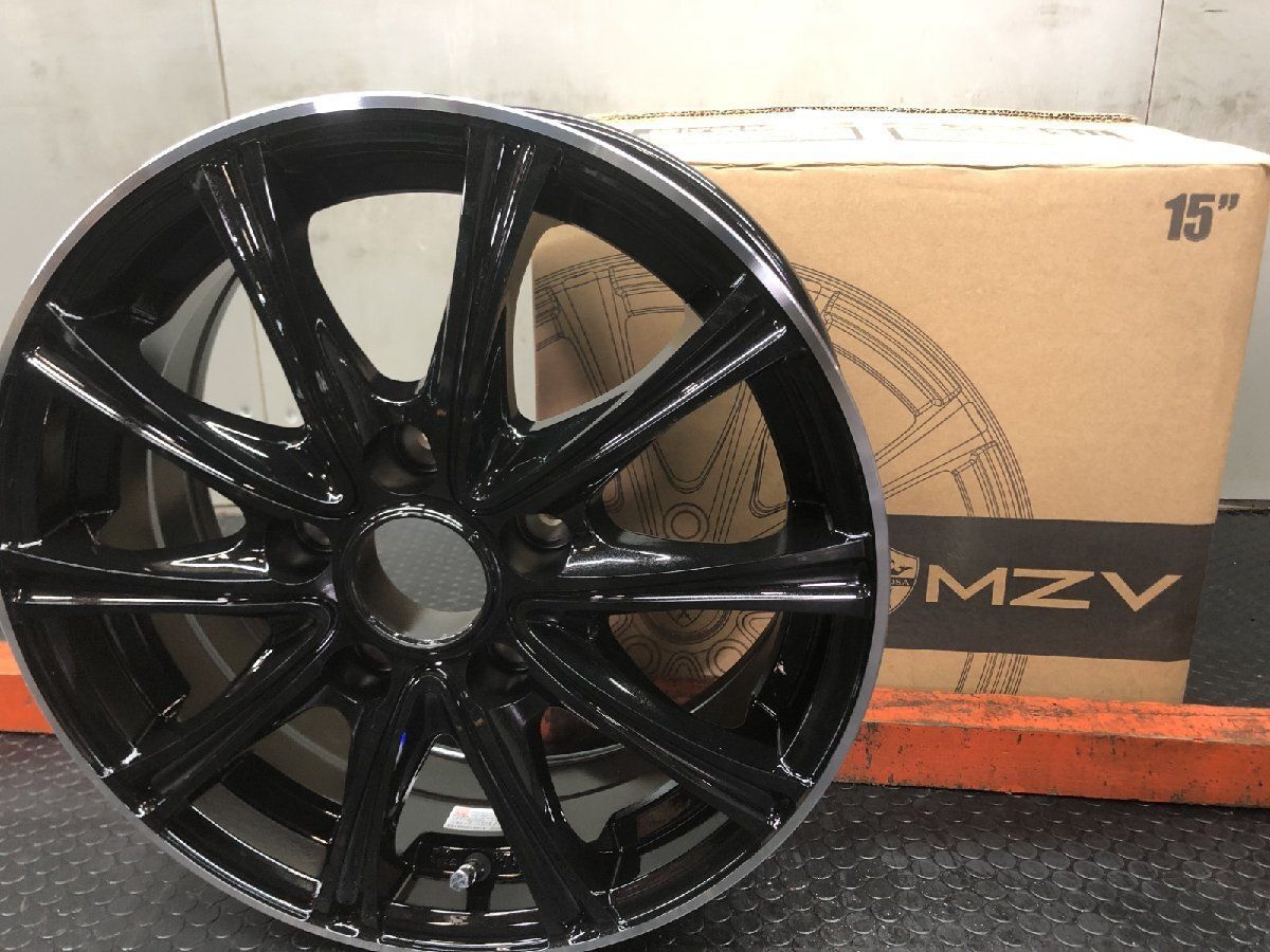 【新品】LEHRMEISTER ESTROSA MZV レアマイスター エステローザ 15インチ 4本 6J5HPCD114.3+38 グロスブラック セレナ等　(SHZ018)