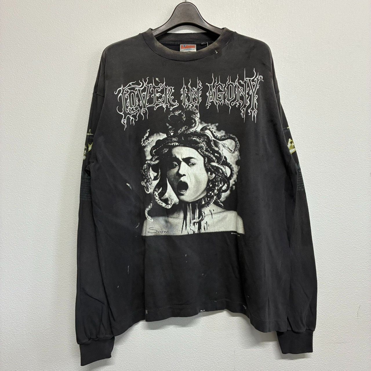SAINT Mxxxxxx MEDUSA OVER IN AGONY セントマイケル メデューサ 黒 ブラック グレー 長袖 Tシャツ トレーナー トップス メンズ レディース Lサイズ 新品未使用 12