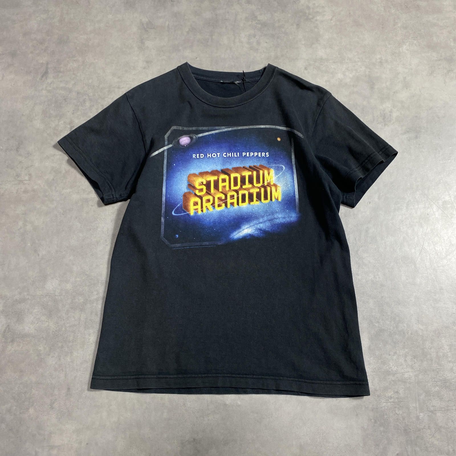 GQ5763◇RED HOT CHILI PEPPARS : 2007 STUDIUM ARCADIUM ツアーTシャツ◇フェードブラック レッドホットチリペッパーズ