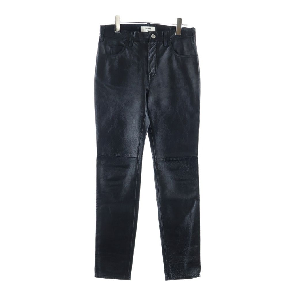 CELINE (セリーヌ) 19SS LAMBSKIN LEATHER SKINNY PANTS ラムスキン レザースキニーパンツ ブラック 2G022276D