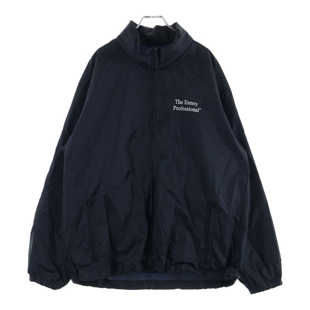 The Ennoy Professional (エンノイプロフェッショナル) 24SS PACKABLE NYLON JACKET パッカブル ナイロン ロゴエンブロイダリー ドローコード フーデッドジャケット ブラック SS24-BREN-JK-02