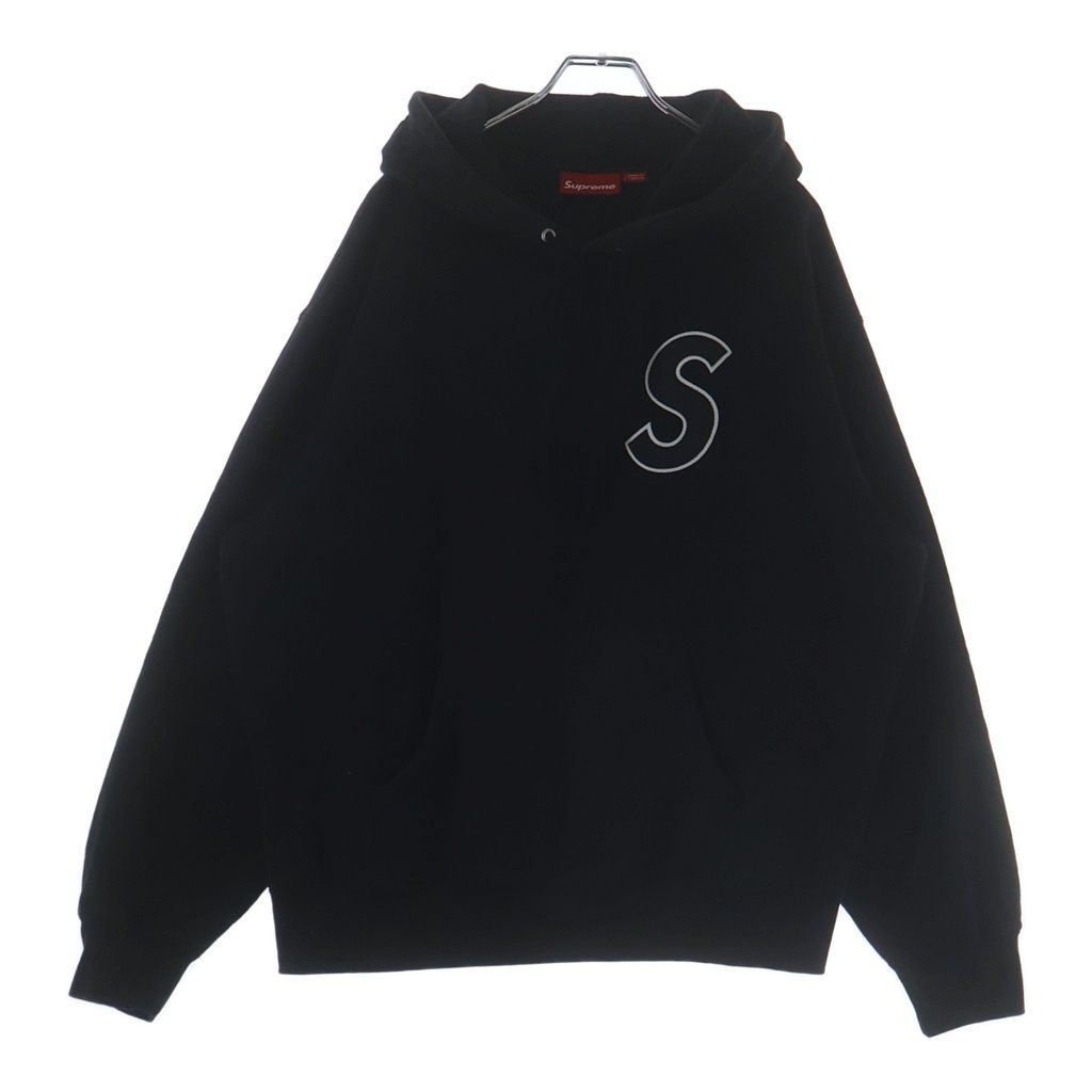 SUPREME (シュプリーム) 25SS S Logo Hooded Sweatshirt Sロゴ刺繍 スウェットプルオーバーパーカー ブラック