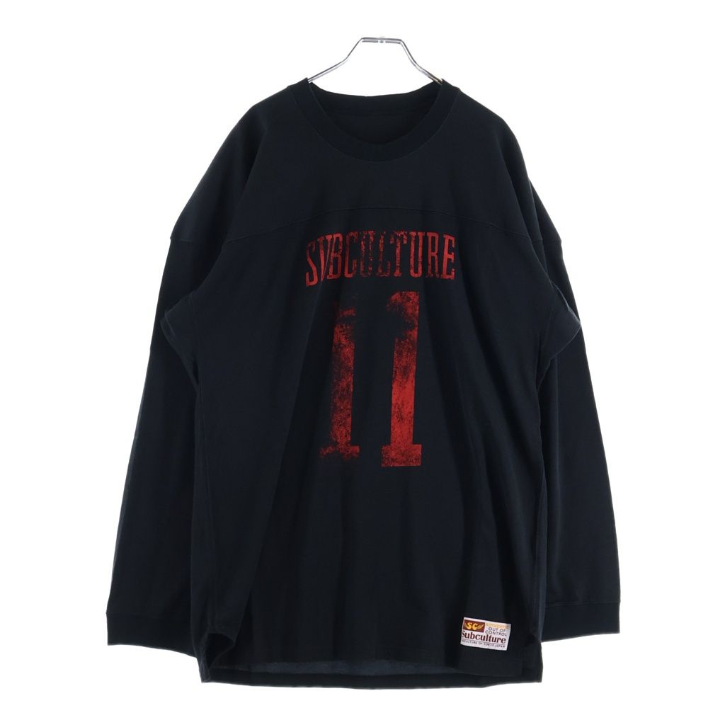 SUBCULTURE (サブカルチャー) FOOTBALL LONGSLEEVE T-SHIRT CHARCOAL GRAY SCTP-A2406 フットボールロングスリーブ長袖Tシャツ チャコールグレー
