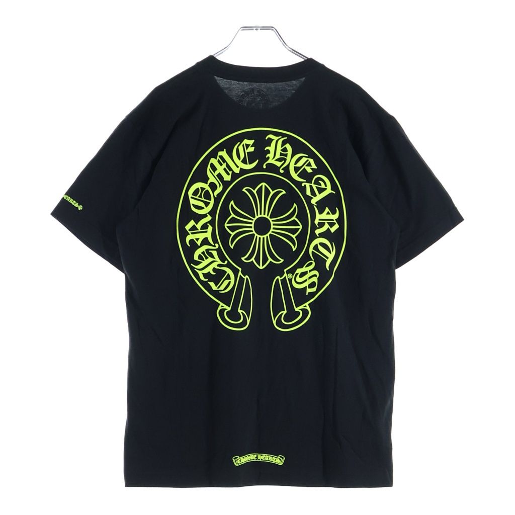 CHROME HEARTS (クロムハーツ) HORSESHOE S/S TEE BLACK/NEON YELLOW ホースシュー ショートスリーブ Tシャツ ブラック/イエロー