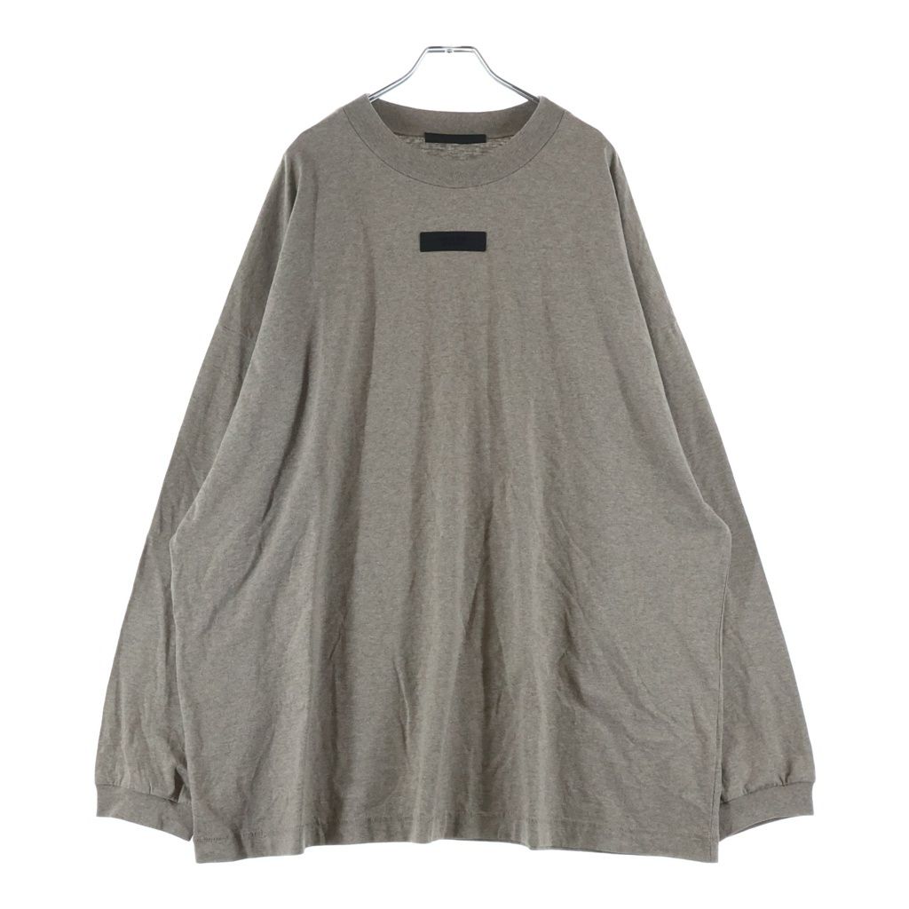 FEAR OF GOD ESSENTIALS (フィアオブゴッド エッセンシャルズ) L/S T-SHIRT ラバーロゴ 長袖Tシャツ ロンT ベージュ