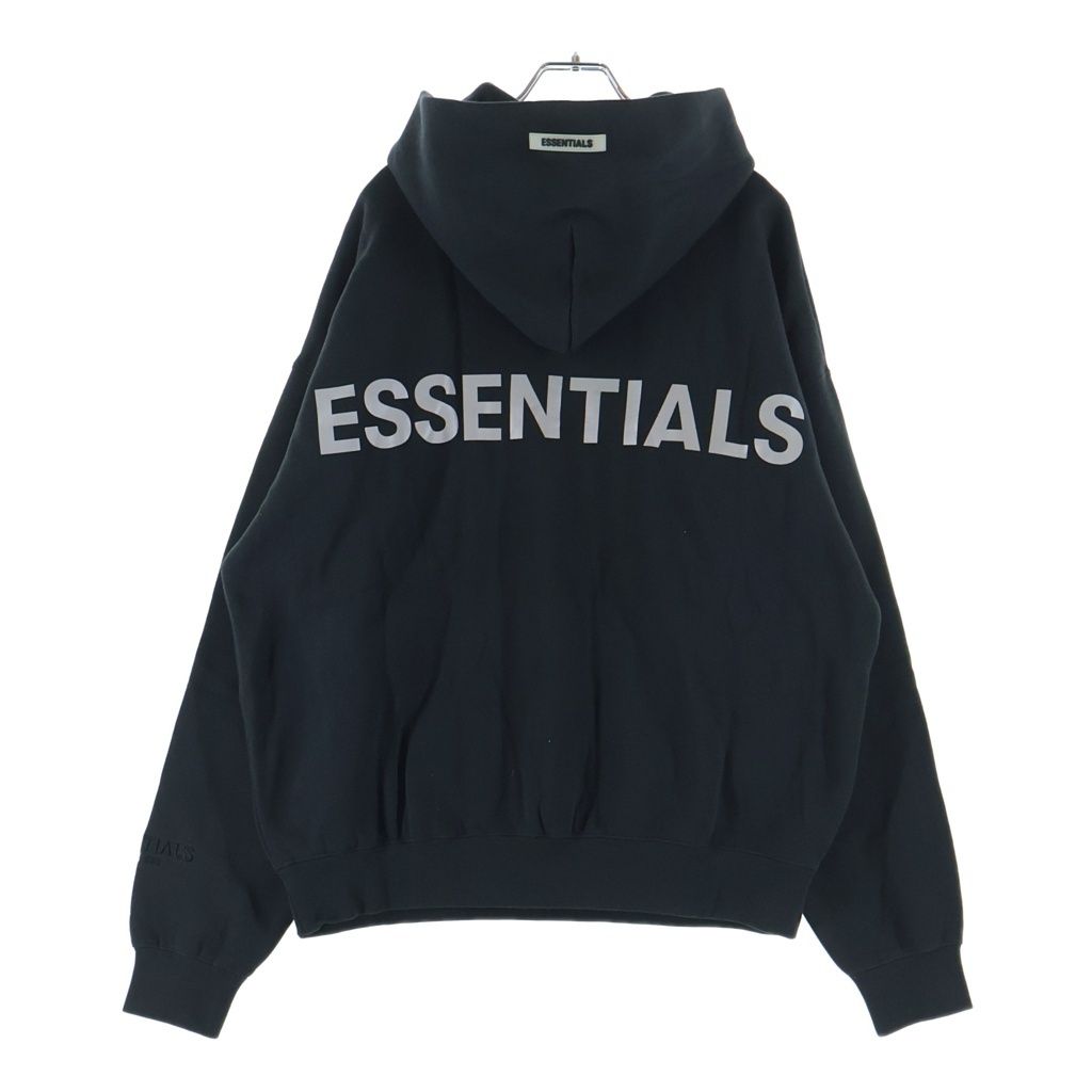 FEAR OF GOD ESSENTIALS (フィアオブゴッド エッセンシャルズ) HOODIE バックリフレクターロゴ プルオーバースウェットパーカー フーディー ブラック 17,622円