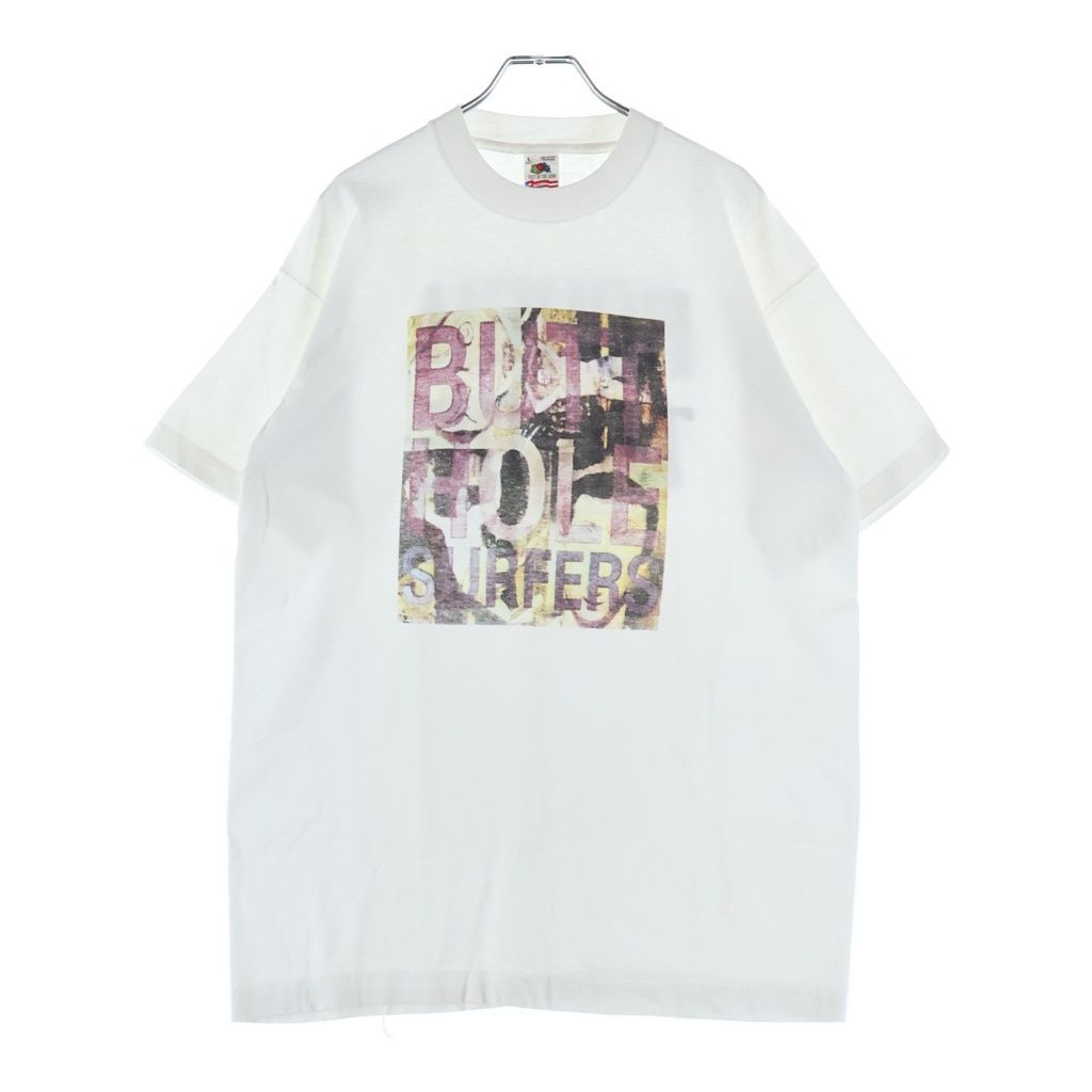 VINTAGE (ヴィンテージ) 90s BUTTHOLE SUAFERS ROUGH TREDE バットホール サーファーズ バンド 半袖Tシャツ カットソー ホワイト