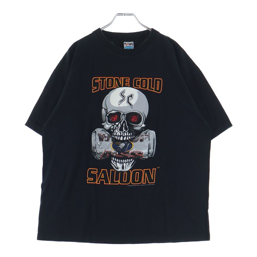 VINTAGE (ヴィンテージ) 90-00s WWF STONE COLD SALOON 1999 ストーンコールド 両面プリント 半袖Tシャツ カットソー ブラック