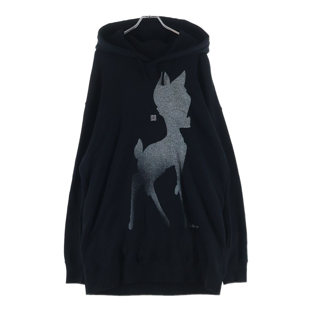 GIVENCHY (ジバンシィ) ×Disney フロント バンビ ラメ加工 スウェットパーカー フーディー ブラック BWJ03E3YDZ