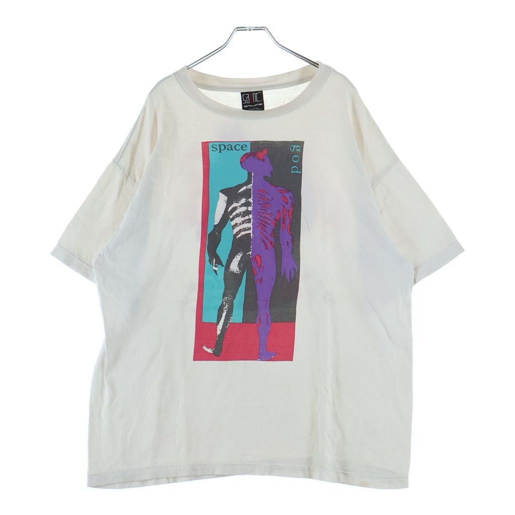 SAINT MICHAEL (セントマイケル) 23SS SPACE GOD S/S TEE SM-S23-0000-022 スペースゴッド フロントプリント クルーネック半袖Tシャツカットソー ホワイト