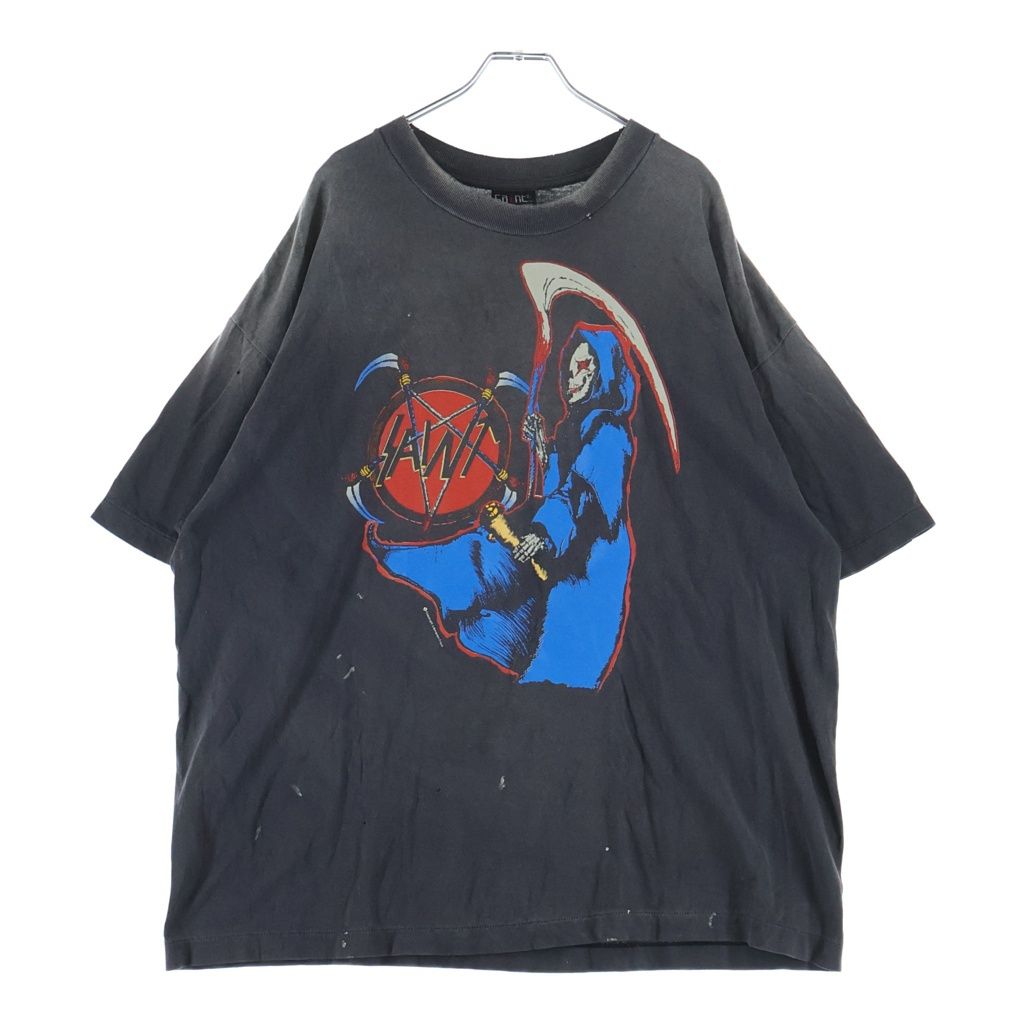 SAINT MICHAEL (セントマイケル) 25AW S/S T-SHIRT BIRTH AND DEATH 両面プリント 半袖Tシャツ カットソー チャコールグレー SM-HR1-0000-007