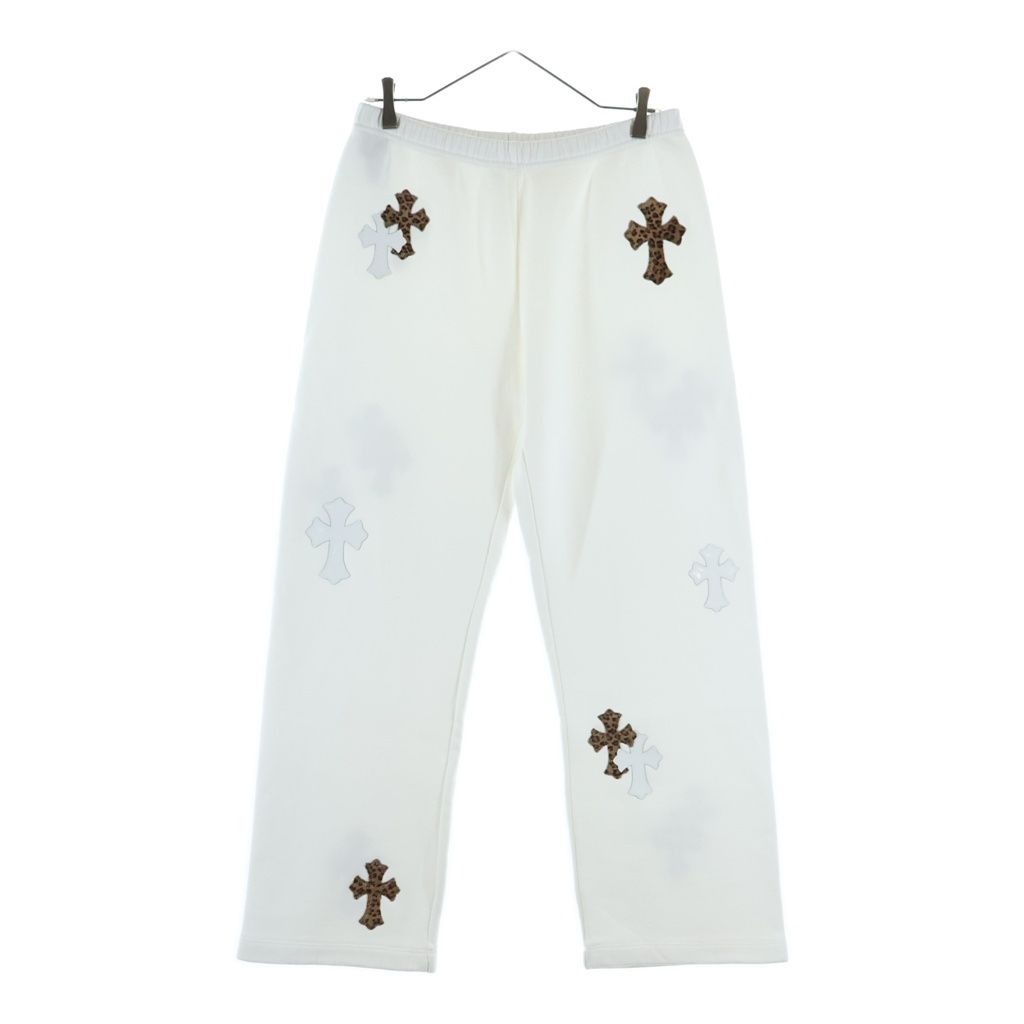 CHROME HEARTS (クロムハーツ) M Y NOT クロスパッチ付きスウェットロングパンツ ホワイト