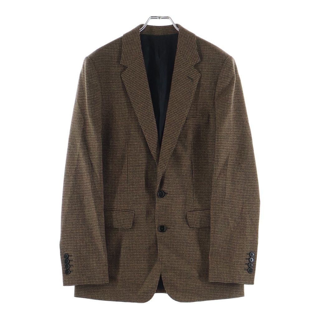 CELINE (セリーヌ) HOUNDSTOOTH WOOL JACKET ハウンドトゥース ウール シングルテーラードジャケット ブラウン 2V20J367V