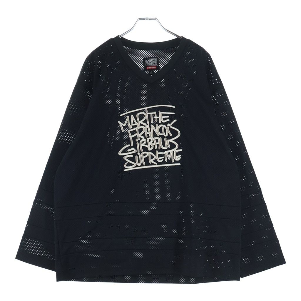 SUPREME (シュプリーム) 25SS×Marithe+Francois Girbaud Hockey Jersey マリテ フランソワ ジルボー ホッケージャージ長袖Tシャツ ブラック