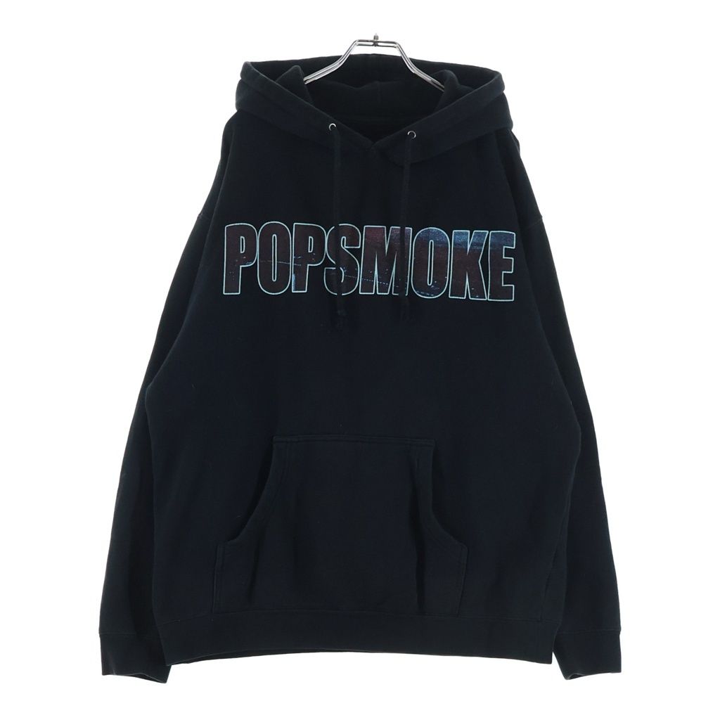 VLONE (ヴィーロン) ×Pop Smoke Wraith Hoodie ×ポップスモーク ロゴプリント プルオーバーパーカー フーディ ブラック