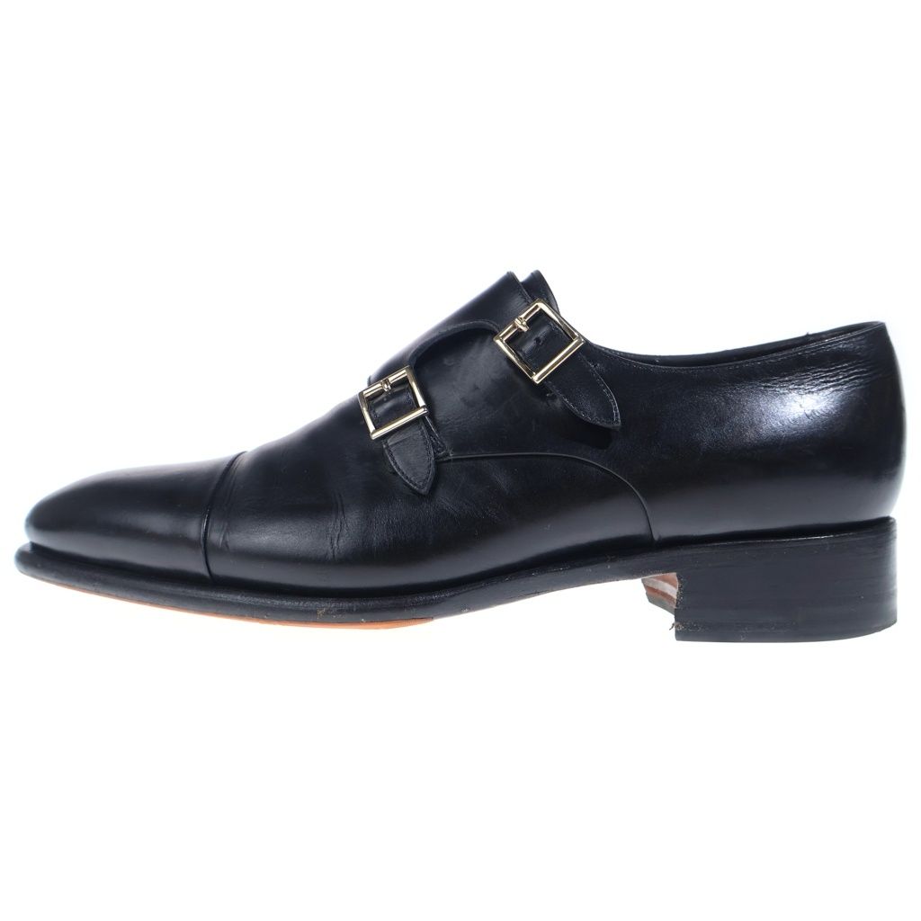 Santoni (サントーニ) M652 ダブルモンクストラップレザーシューズ ローファー 革靴 ブラック