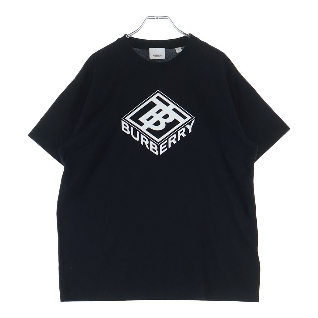 BURBERRY (バーバリー) TBロゴ クルーネック 半袖Tシャツ カットソー ブラック 8038543