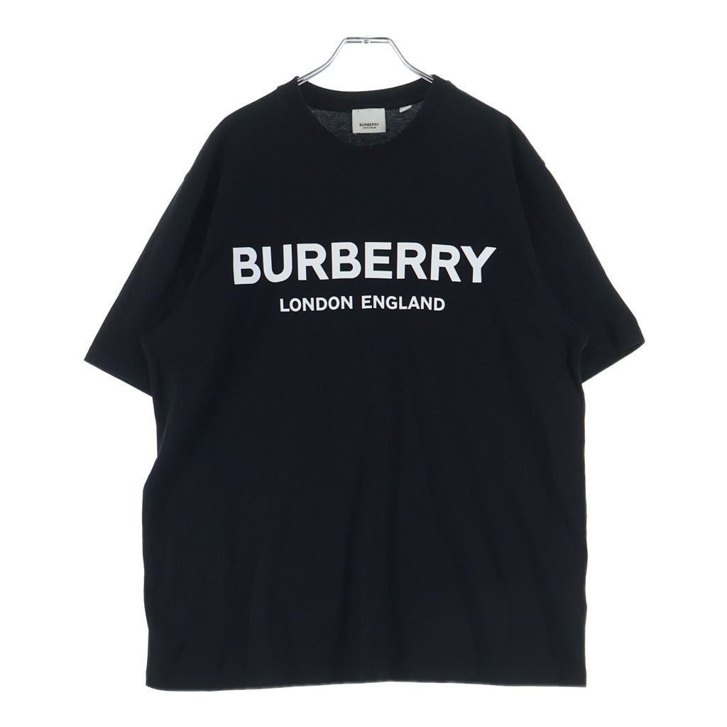 BURBERRY (バーバリー) フロントロゴ クルーネック 半袖Tシャツ カットソー ブラック 8026016