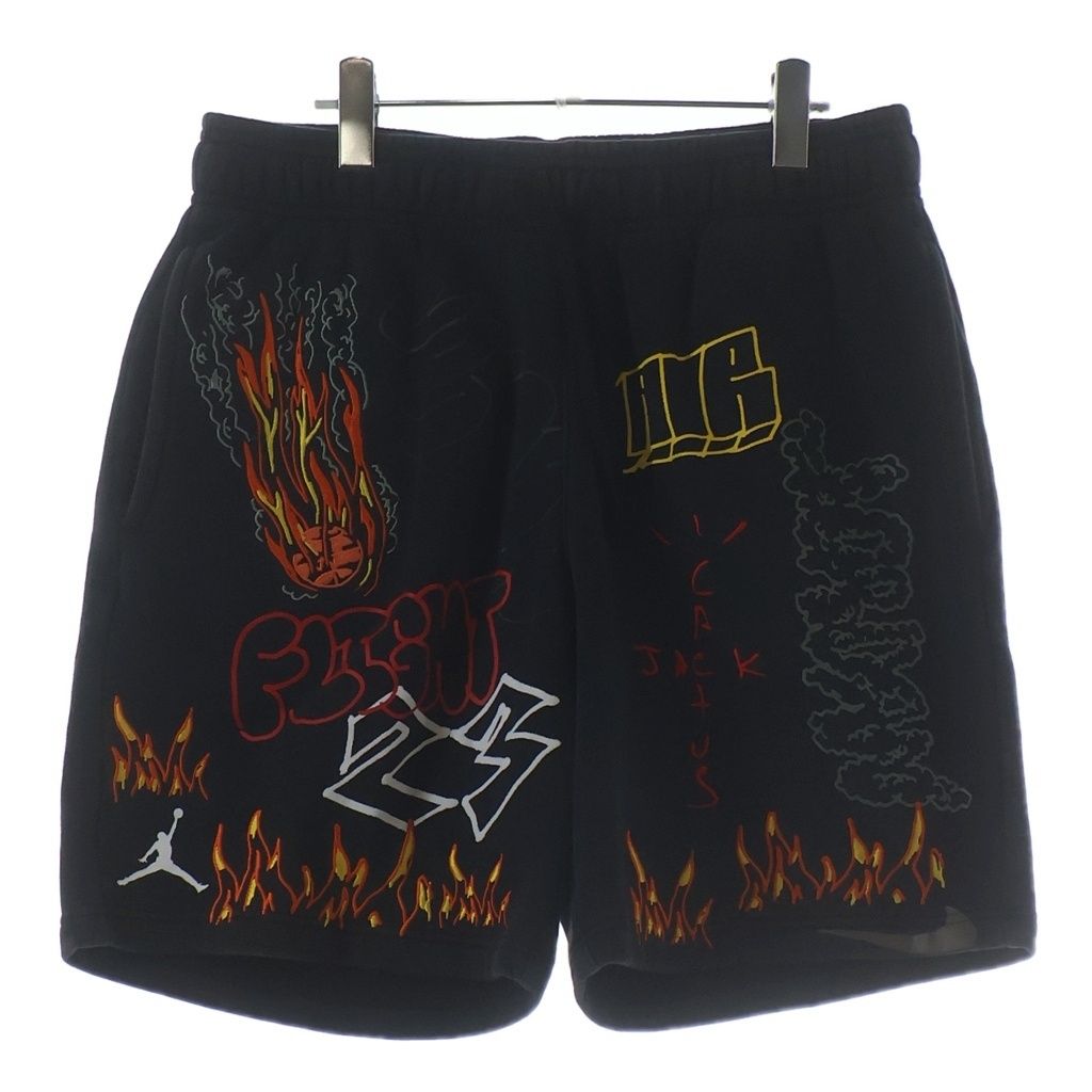 NIKE ナイキ 19SS × TRAVIS SCOTT cactus jack SRT FLEECE SHORT トラヴィススコット カクタスジャック ハーフパンツ ショーツ ブラック CK4026-010 NIKE (ナイキ) 19SS × TRAVIS SCOTT cactus jack SRT FLEECE SHORT