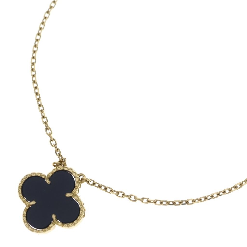 Van Cleef & Arpels (ヴァンクリーフアンドアーペル) ヴィンテージアルハンブラ オニキス ネックレス ペンダント チェーン ブラック×ゴールド 750